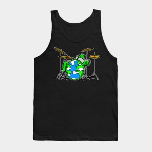 Earth Day Drummer Drums Drum Teacher Tank Top